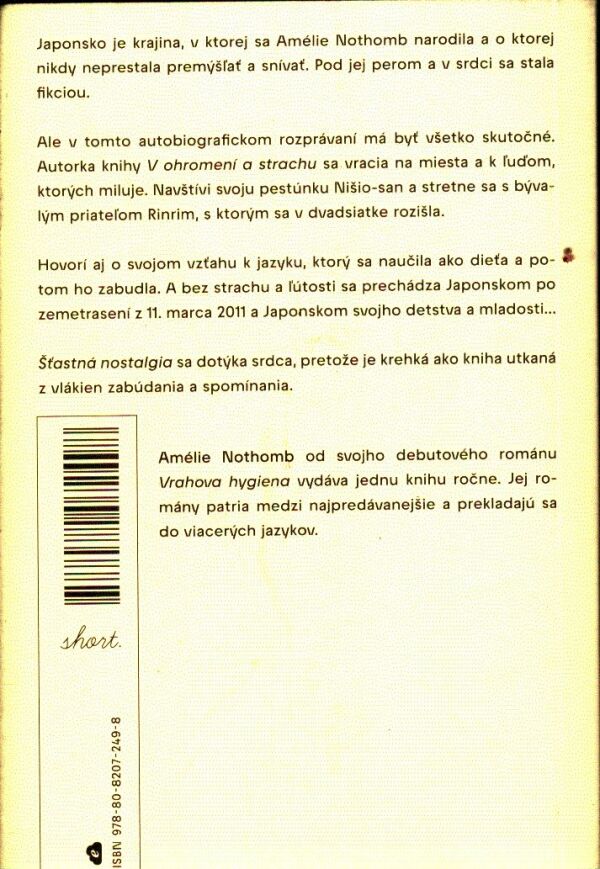 Amélie Nothomb: ŠŤASTNÁ NOSTALGIA