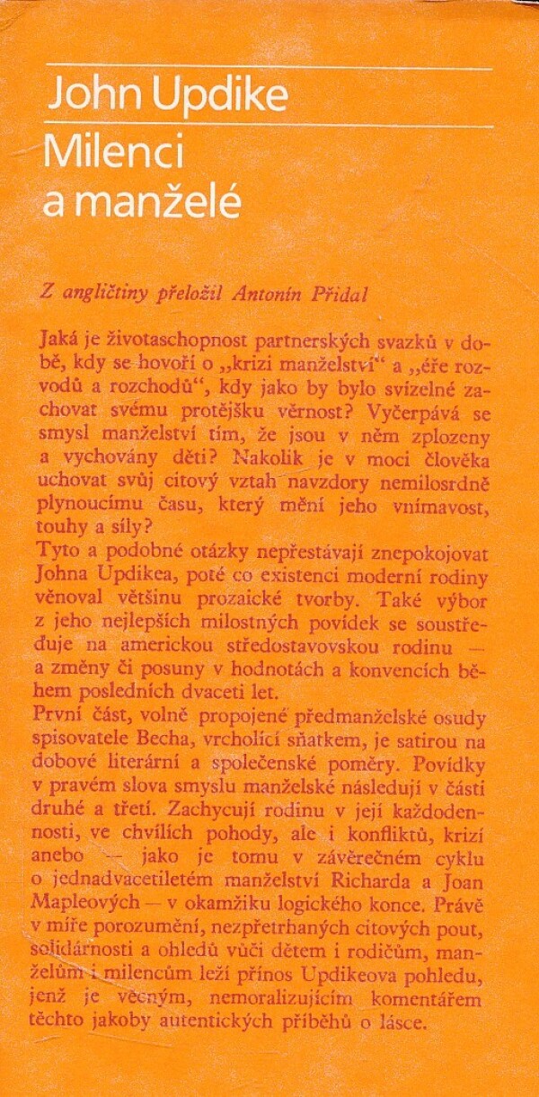 John Updike: MILENCI A MANŽELÉ