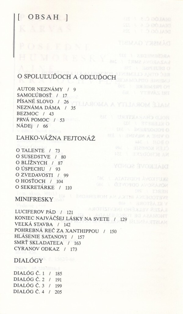 Peter Karvaš: POSLEDNÉ HUMORESKY A INÉ KRATOCHVÍLE
