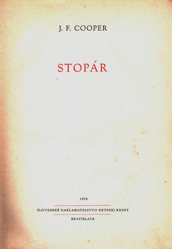 J.F. Cooper: STOPÁR