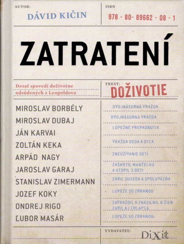 Dávid Kičin: ZATRATENÍ