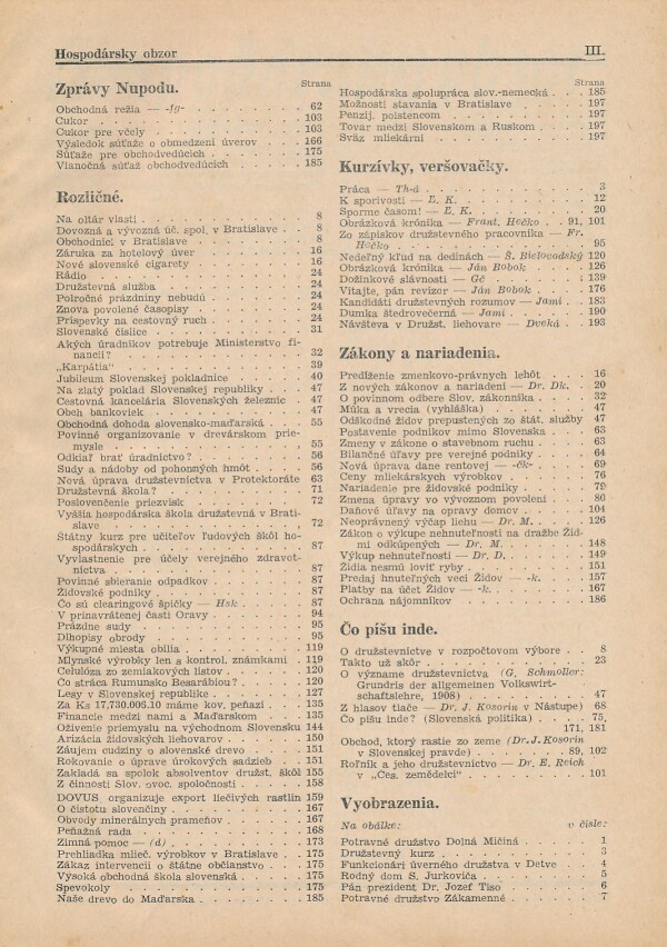 HOSPODÁRSKY OBZOR ROČNÍK XXII. 1940