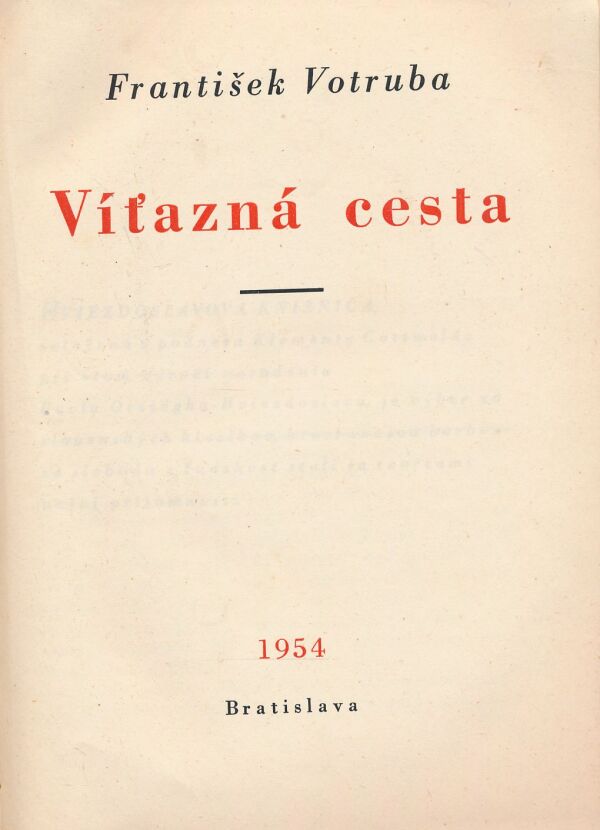 František Votruba: Víťazná cesta