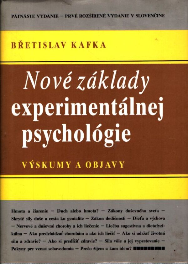 Franz Kafka: NOVÉ ZÁKLADY EXPERIMENTÁLNEJ PSYCHOLÓGIE