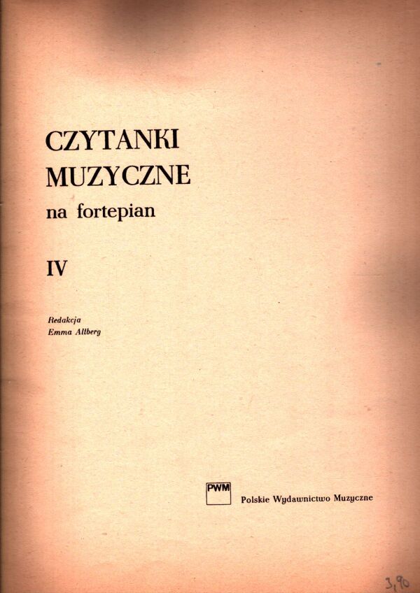 Emma Altberg: CZYTANKI MUZYCZNE NA FORTEPIAN IV