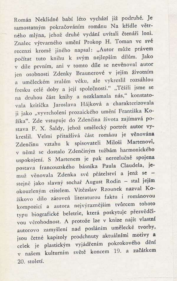 František Kožík: Neklidné babí léto