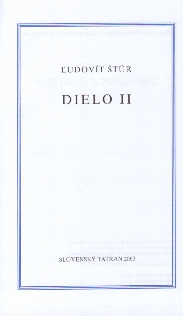 Ľudovít Štúr: DIELO I.,II.