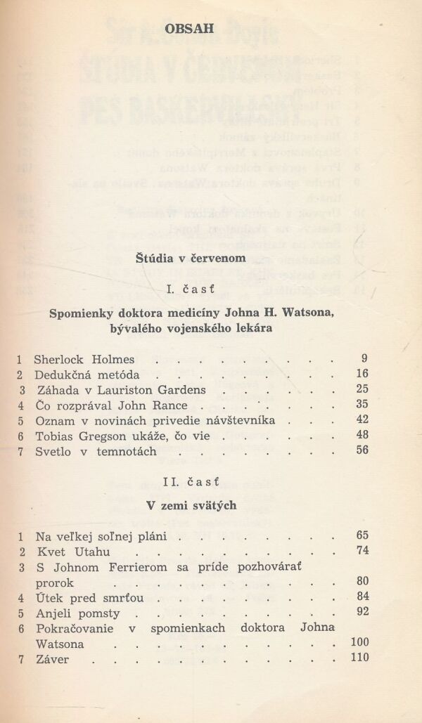 Sir A. Conan Doyle: Štúdia v červenom. Pes Baskervillský