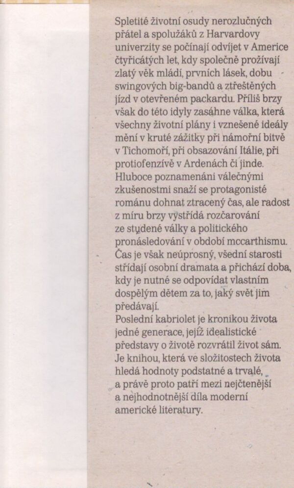 Anton Myrer: POSLEDNÍ KABRIOLET