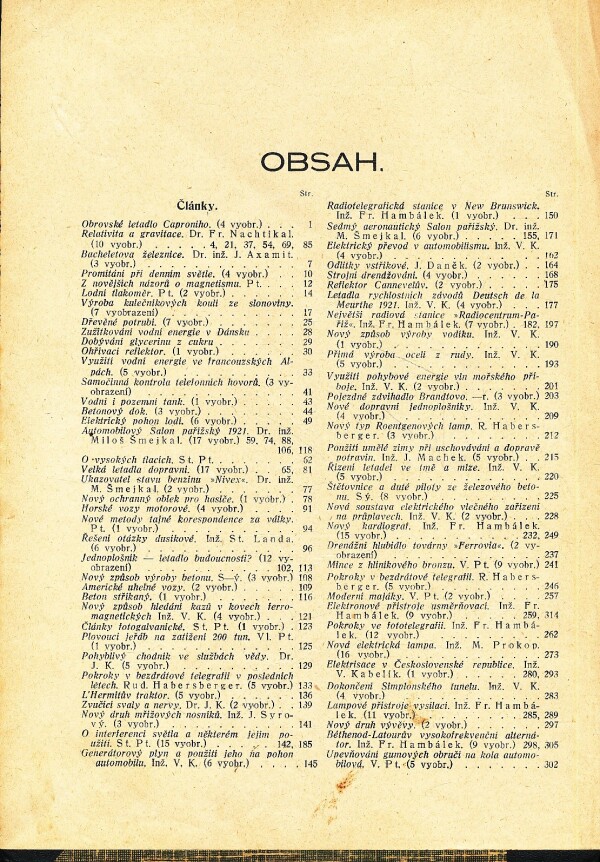 VYNÁLEZY A POKROKY - ROČNÍK XI. - 1922