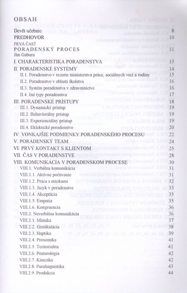 Ján Gabura, Jana Pružinská: PORADENSKÝ PROCES