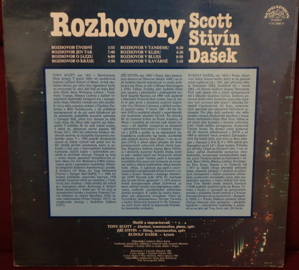 Tony Scott, Jiří Stivín, Rudolf Dašek: ROZHOVORY