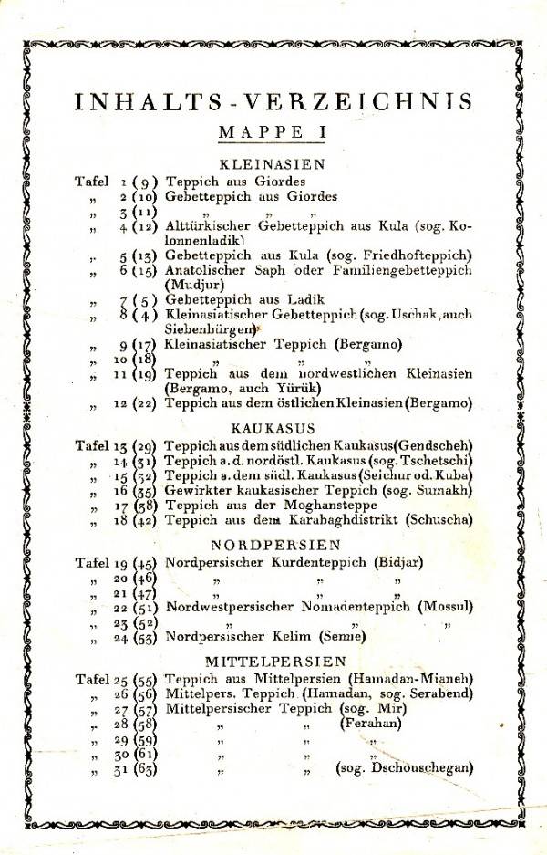 Werner Grote-Hasenbalg: MEISTERSTÜCKE ORIENTALISCHER KNÜPFKUNST - MAPPE 1