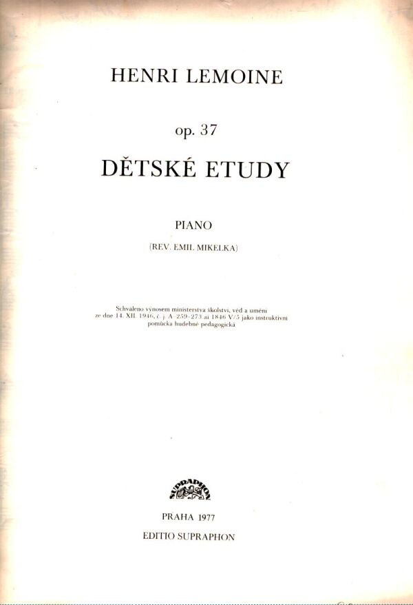 Henri Lemoine: DĚTSKÉ ETUDY