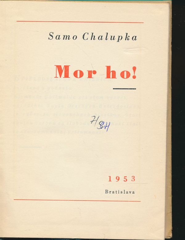 Samo CHalupka: Mor ho!