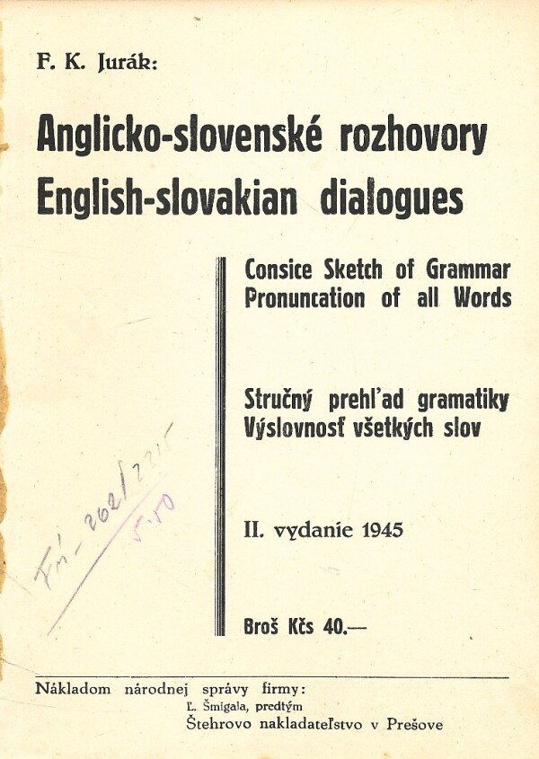 F. K. Jurák: ANGLICKO - SLOVENSKÉ ROZHOVORY