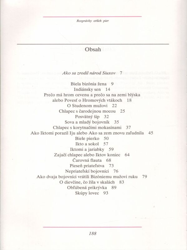 Ella C. Delloria, Richard Erdoes: ROZPRÁVKY ORLÍCH PIER