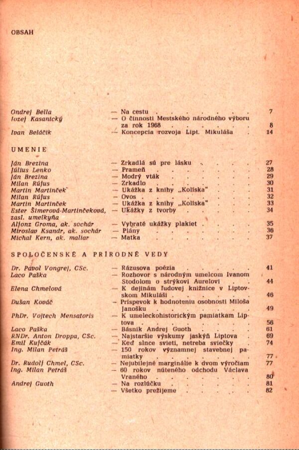 Laco Paška: ALMANACH LIPTOVSKÝ MIKULÁŠ LETO 1969