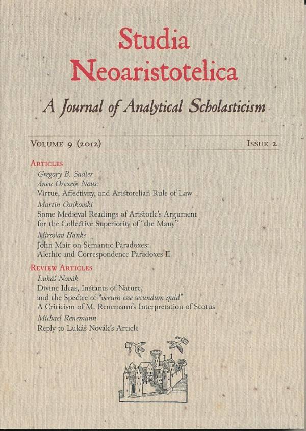 STUDIA NEOARISTOTELICA - VOLUME 9 (2012) - ISSUE 2