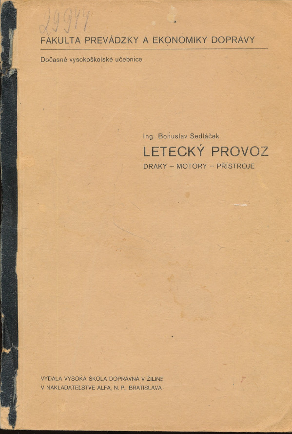 Bohuslav Sedláček: LETECKÝ PROVOZ
