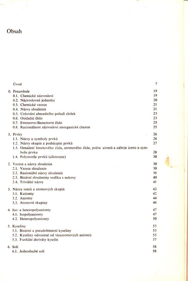 NÁZVOSLOVÍ ANORGANICKÉ CHEMIE