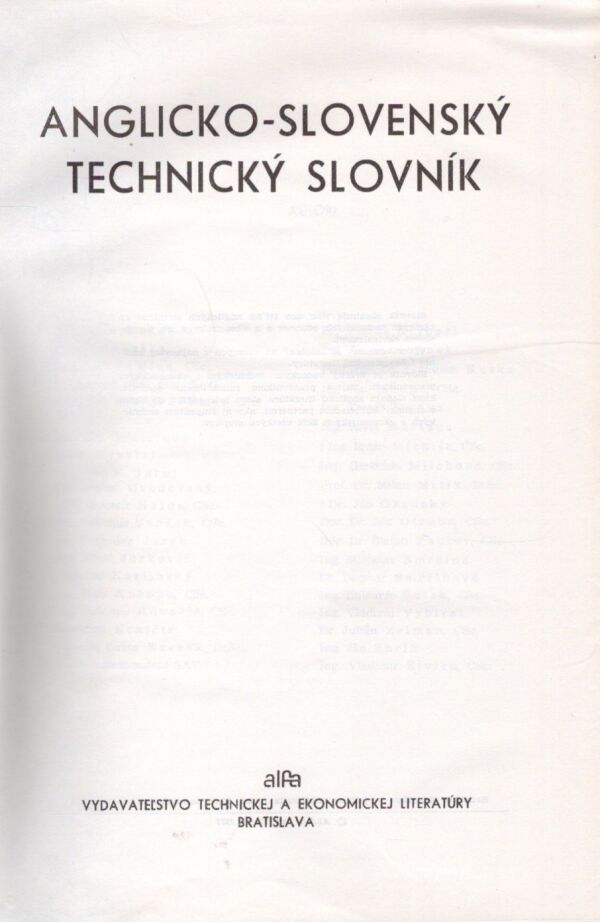 ANGLICKO-SLOVENSKÝ TECHNICKÝ SLOVNÍK