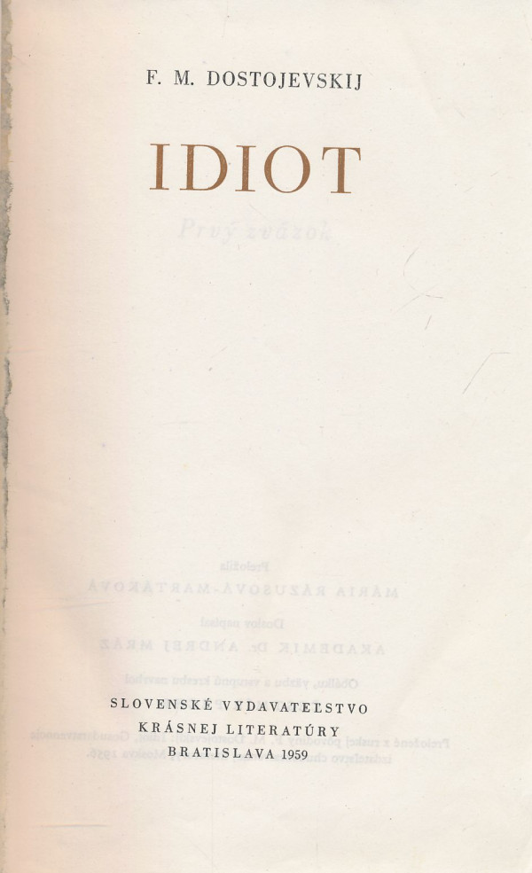 F. M. Dostojevskij: Idiot