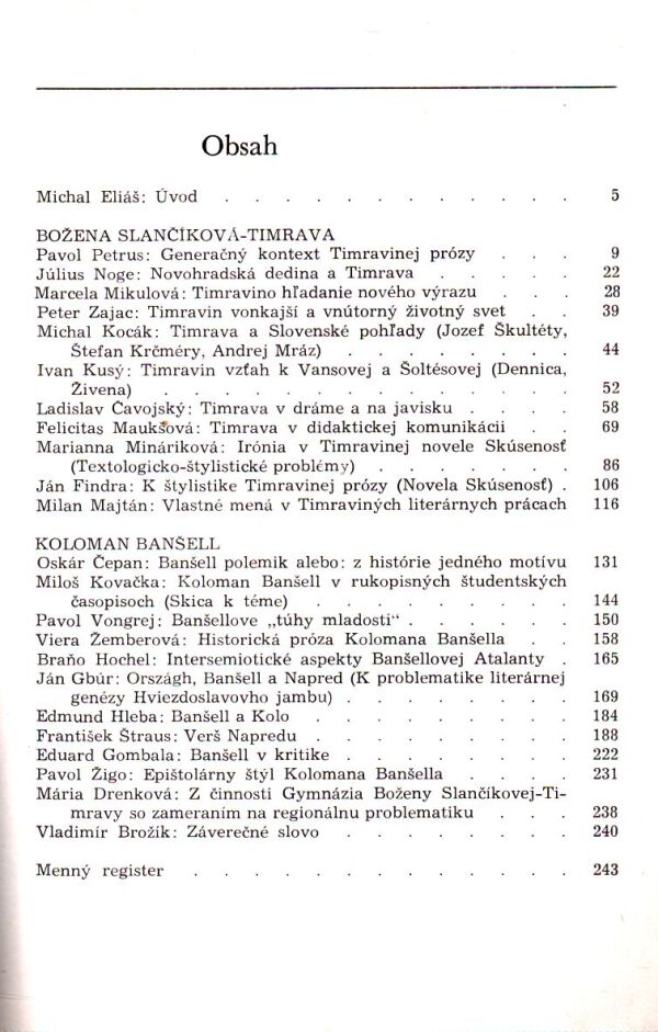 Michal Kocák: BOŽENA SLANČÍKOVÁ-TIMRAVA, KOLOMAN BANŠELL