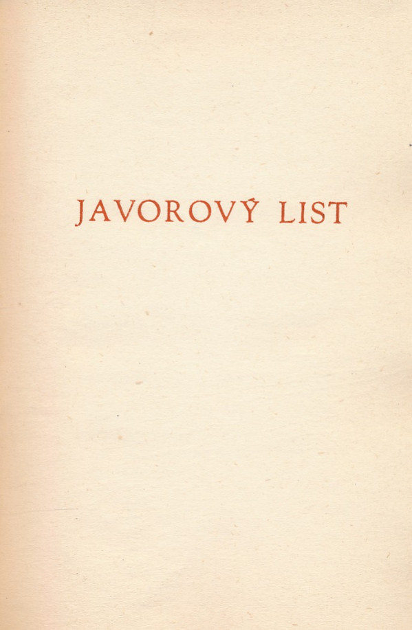 Ján Kostra: JAVOROVÝ LIST