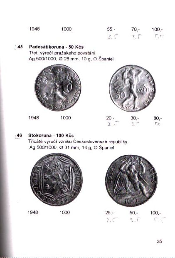 V. Novotný, V. Šimek: ČESKOSLOVENSKÉ MINCE 1918-1993