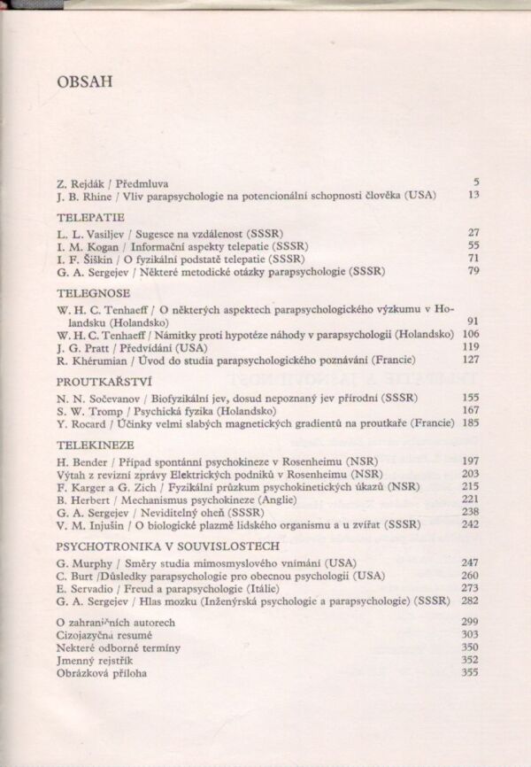 Zdeněk Rejdák: TELEPATIE A JASNOVIDNOST