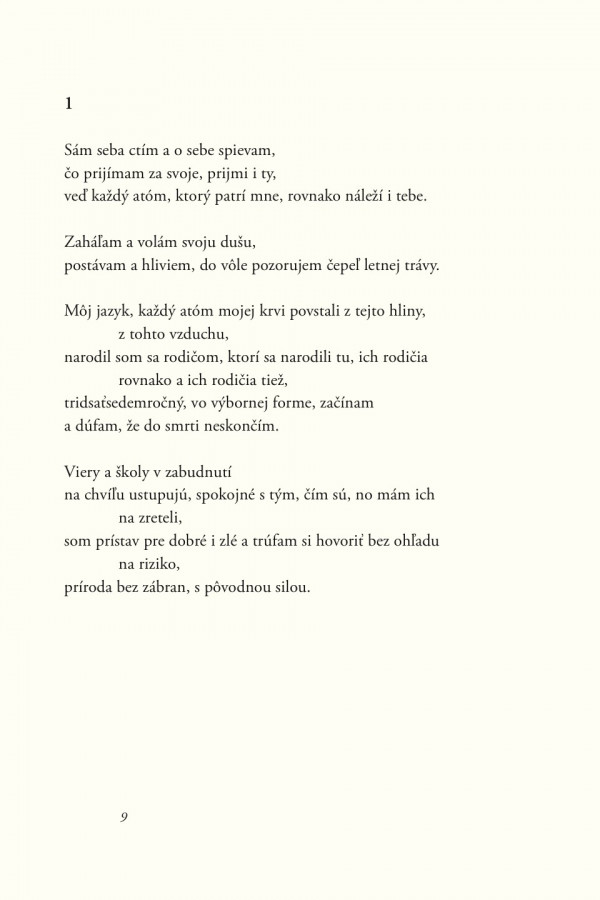 Walt Whitman: SPEV O MNE