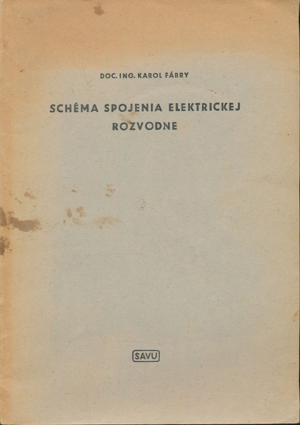 Karol Fábry: Schéma spojenia elektrickej rozvodne