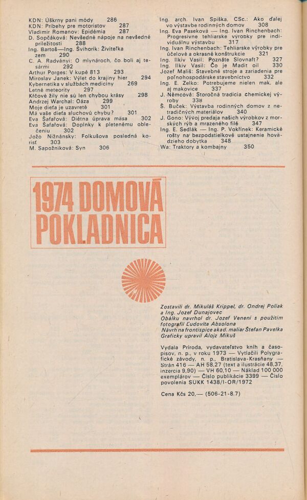 Domová pokladnica 1974