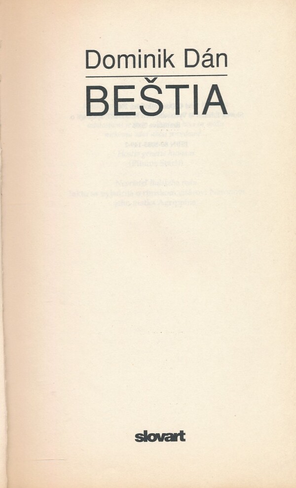 Dominik Dán: BEŠTIA