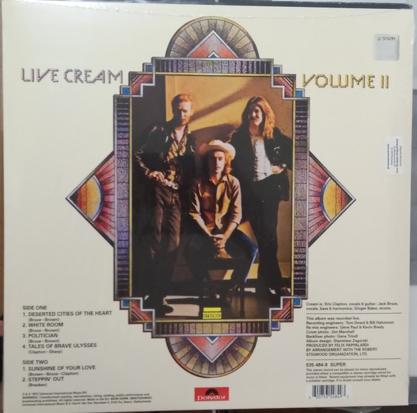 Cream: LIVE CREAM - VOLUME II - LP