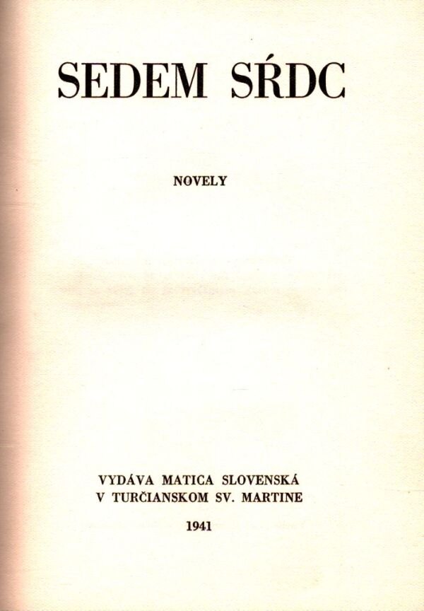 J. C. Hronský: SOBRANÉ SPISY J. C. HRONSKÉHO - SEDEM SŔDC