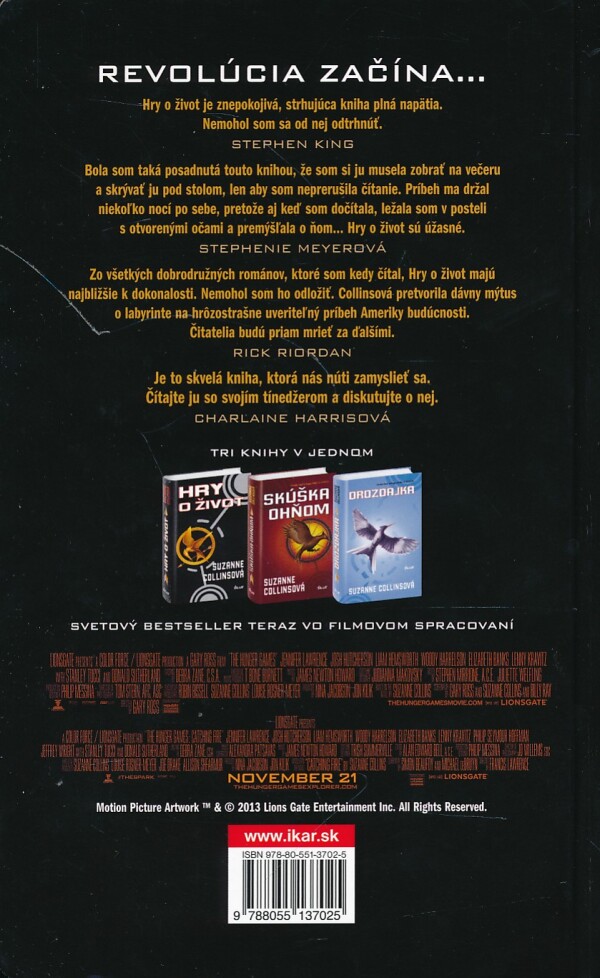Suzane Collinsová: HRY O ŽIVOT.SKÚŠKA OHŇOM.DROZDAJKA