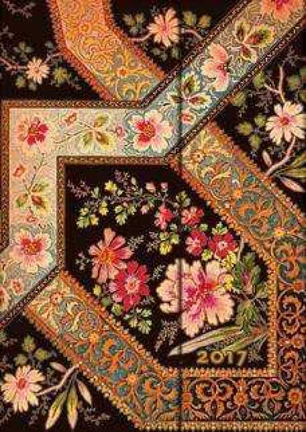 Paperblanks: DIÁR 2018 - FILIGREE FLORAL EBONY - WEEK AT A TIME - HORIZONTAL FORMAT