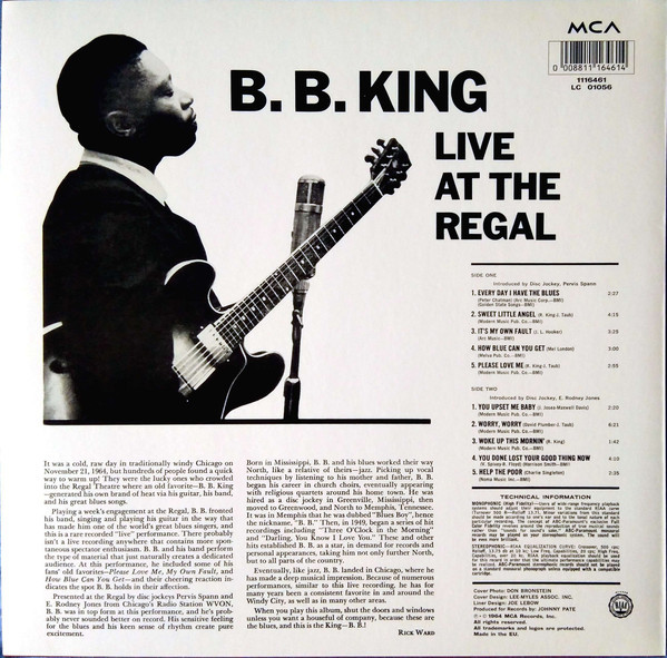 B.B. King: LIVE AT THE REGAL - LP