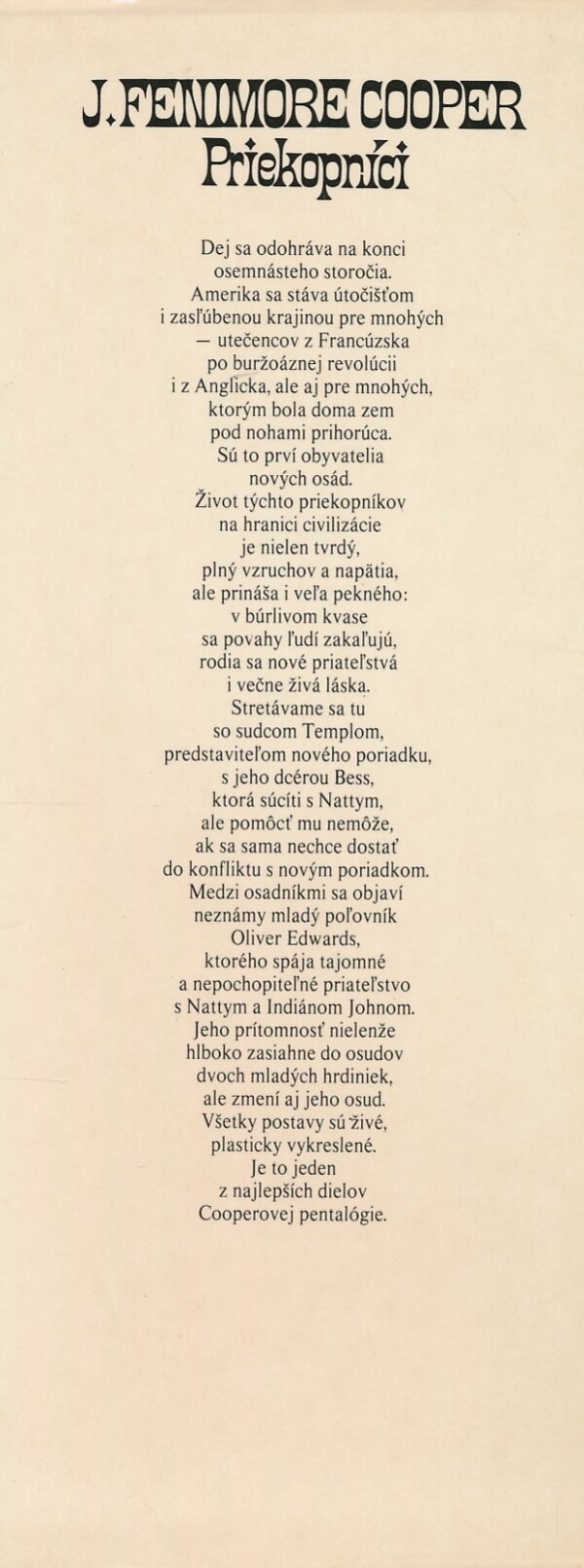 J. Fenimore Cooper: PRIEKOPNÍCI
