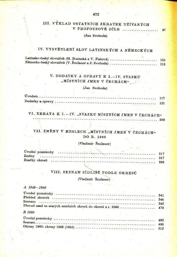 Jan Svoboda, Vladimír Šmilauer: MÍSTNÍ JMÉNA V ČECHÁCH, JEJICH VZNIK, PŮVODNÍ VÝZNAM A ZMĚNY