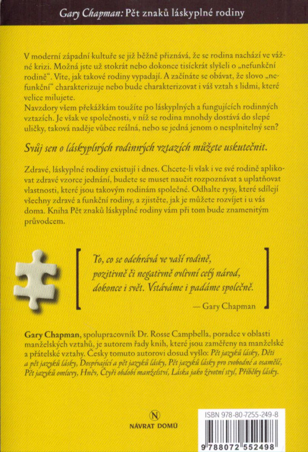 Gary Chapman: PĚT ZNAKŮ LÁSKYPLNÉ RODINY