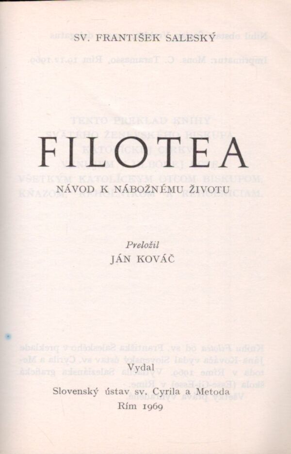 František sv. Saleský: FILOTEA