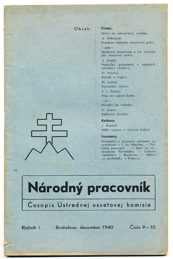 NÁRODNÝ PRACOVNÍK - ROČNÍK I. - ČÍSLO 1,2,3, A 9-10