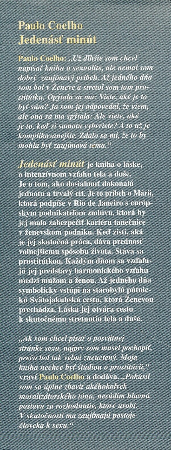Paulo Coelho: JEDENÁSŤ MINÚT