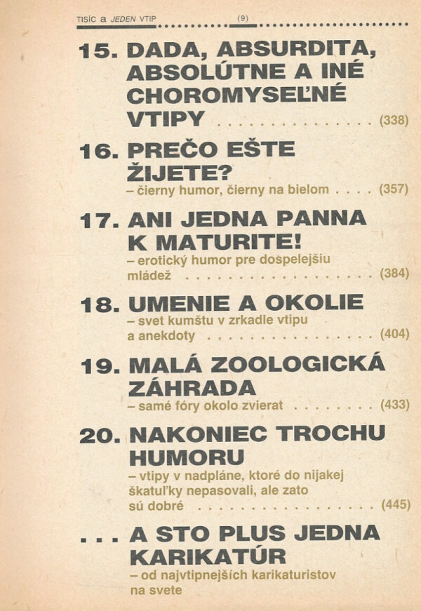 Ján L. Kalina: TISÍC A JEDEN VTIP