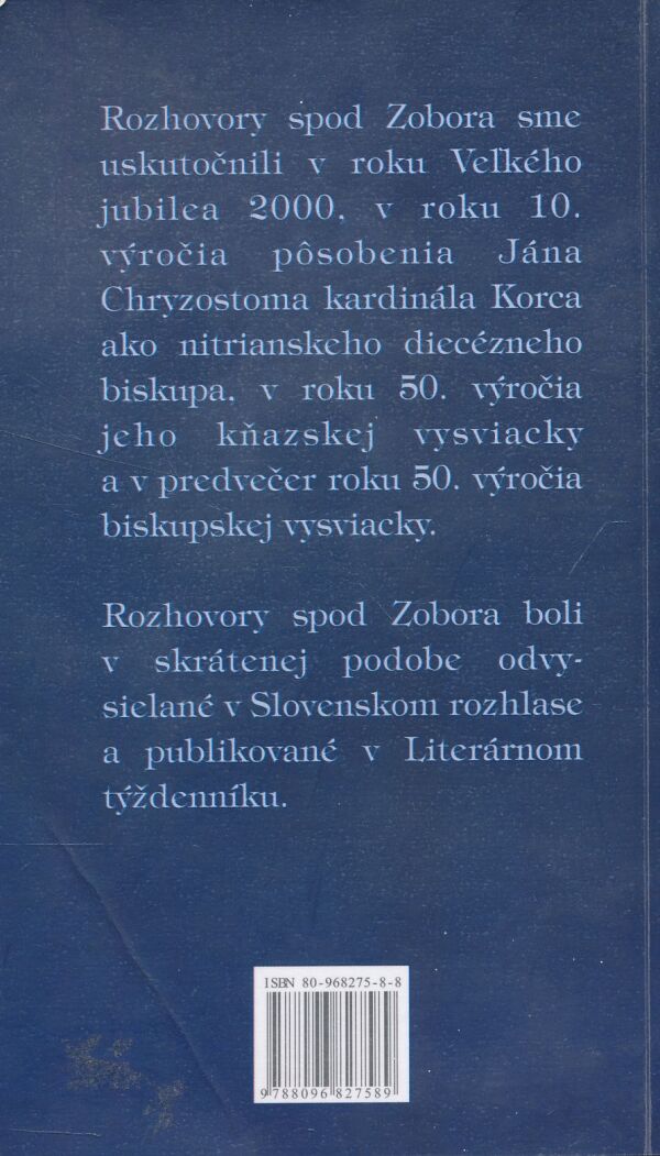Ján Chryzostom Korec: Rozhovory spod Zobora