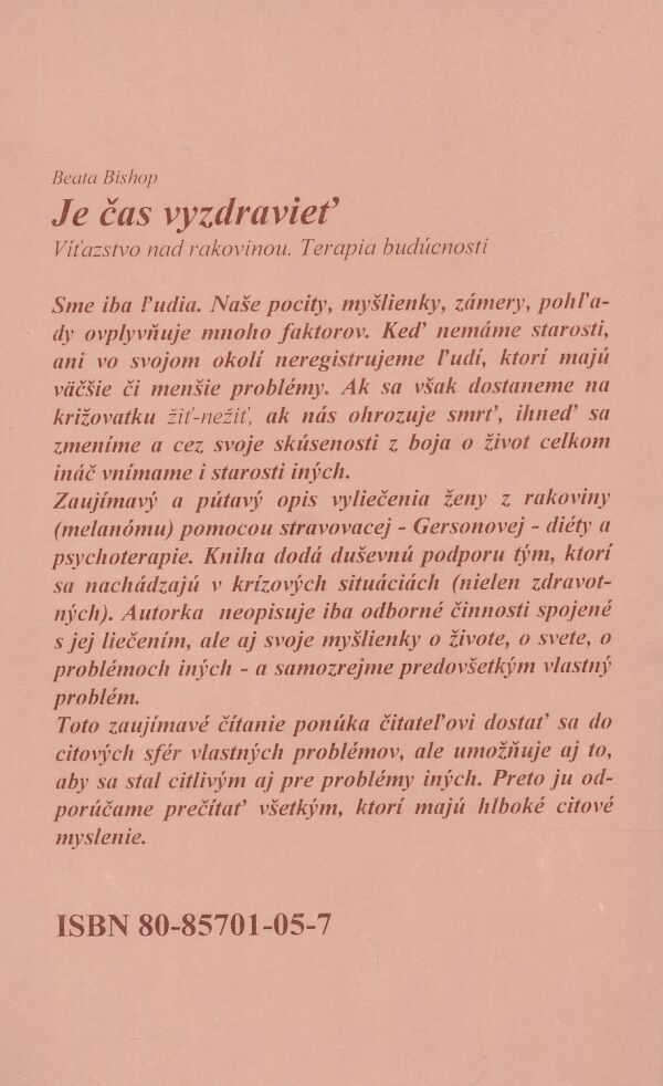 Beata Bishop: Je čas vyzdravieť