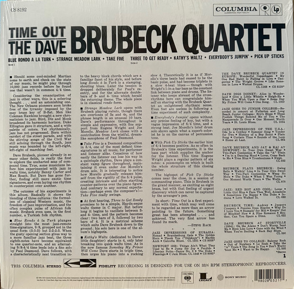 The Dave Brubeck Quartet: TIME OUT - LP